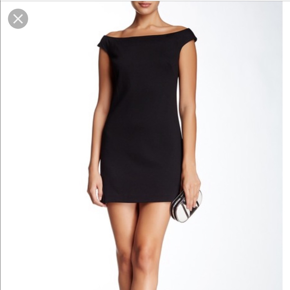 Trina Turk Black Off-the-Shoulder Mini Dress